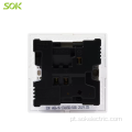 2.1A13A Carregador USB Tomadas de Interruptor de Pólo Duplo